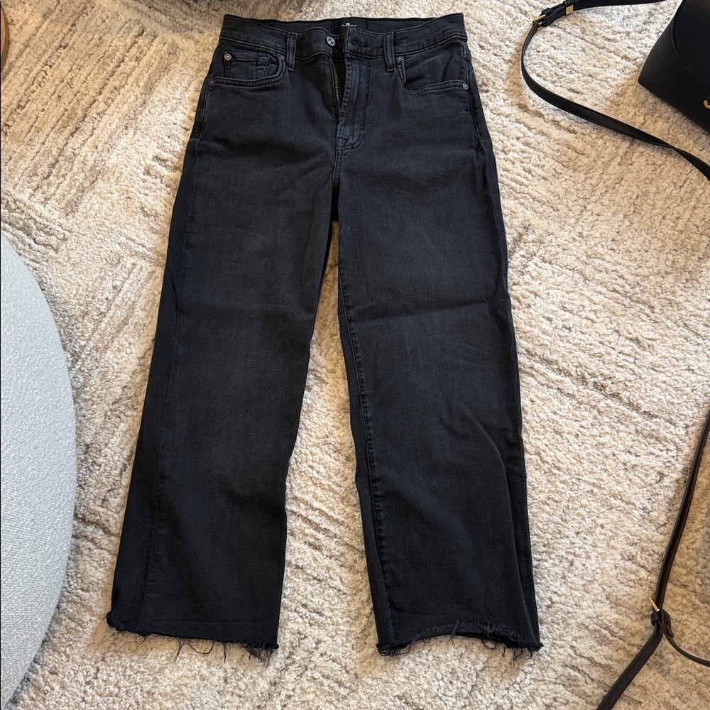 7 For All Mankind Cropped Alexa Black Jeans